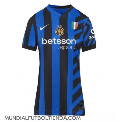 Camiseta Inter Milan Primera Equipación Replica 2024-25 para mujer mangas cortas